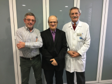 El Presidente Vilatimó junto con los expresidents de ACEBA, el Dr. Aranalde a su izquierda  y el Dr. Sellarès a su derecha.